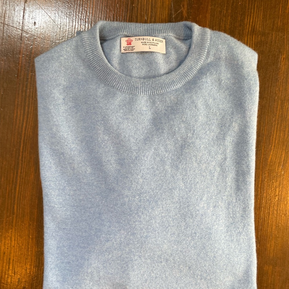 Turnbull & Asser Men's Blue Cashmere Sweater